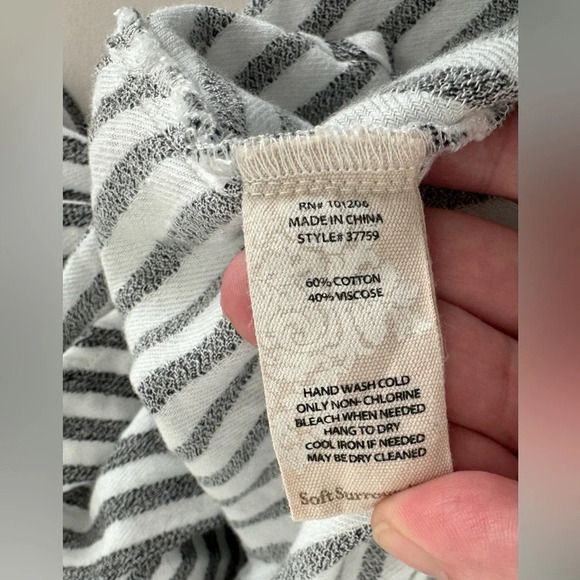 Soft Surroundings Standout Shirt Striped Asymmetrical Hem Button Front Tunic PXS - Picture 8 of 8